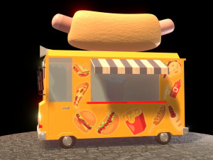 hot dog car 3D Model