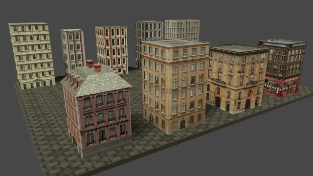 buildings 3D Model .c4d .max .obj .3ds .fbx .stl .blend