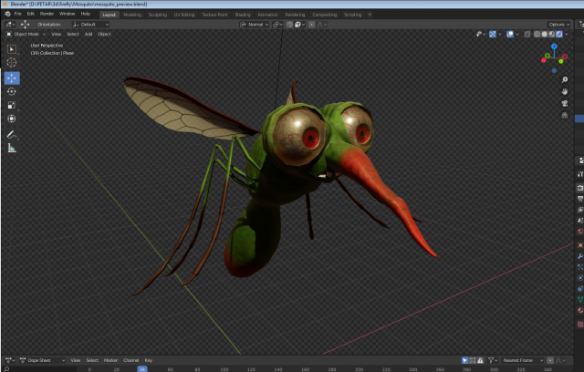 mosquito 3D Модель .c4d .max .obj .3ds .fbx .stl .blend 