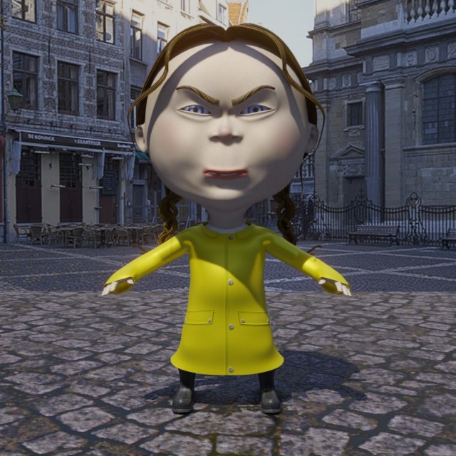 greta Modèle 3D .c4d .max .obj .3ds .fbx .stl .blend 