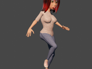 cartoon girl 3Dモデル