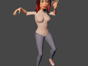 cartoon girl 3Dモデル