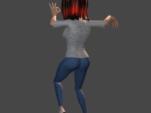 cartoon girl 3D Model