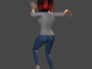cartoon girl 3D Model