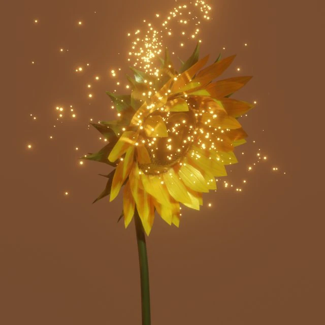 sunflower 3D Model .c4d .max .obj .3ds .fbx .stl .blend 