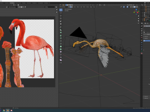 flamingo flying Modelo 3D
