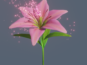 lily flower rigged animated 3D Model
