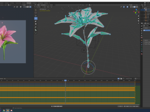 lily flower rigged animated 3D Model