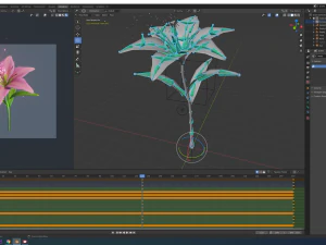 lily flower rigged animated 3D Model