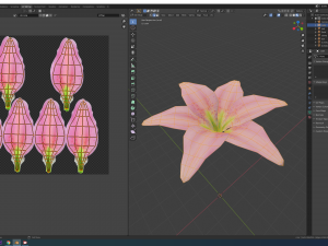 lily flower rigged animated 3D Model