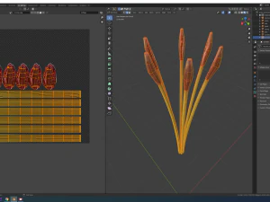lily flower rigged animated 3D Model