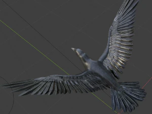 corvo voando Modelo 3D