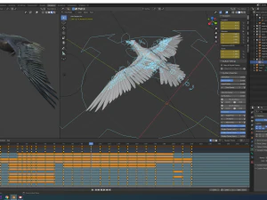 corvo voando Modelo 3D