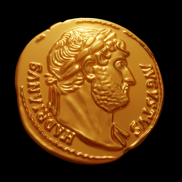 HADRIANVS AVGVSTVS coin Model Cetak 3D .c4d .max .obj .3ds .fbx .stl .blend