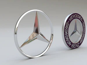 mercedes logo set 3D Model