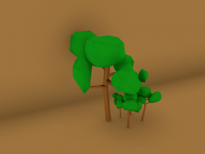 little cartoon treesblender Model 3D
