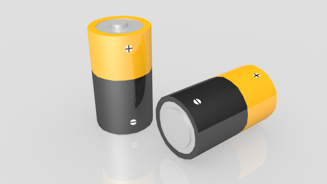 battery low poly 3D Модель .c4d .max .obj .3ds .fbx .stl .blend 