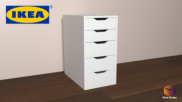 ikea desk drawer unit 3D-Modell .c4d .max .obj .3ds .fbx .stl .blend 