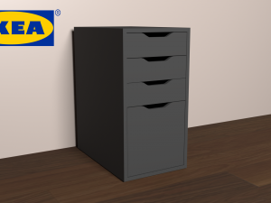ikea alex desk drawer unit - drop file storage Modèle 3D