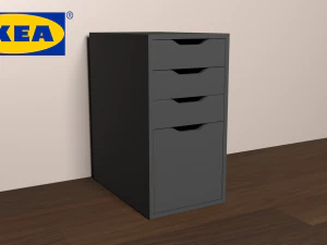 ikea alex desk drawer unit - drop file storage 3D Model