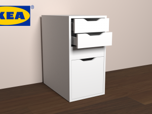 ikea alex desk drawer unit - drop file storage Modèle 3D