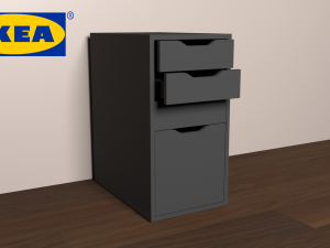 ikea alex desk drawer unit - drop file storage Modèle 3D