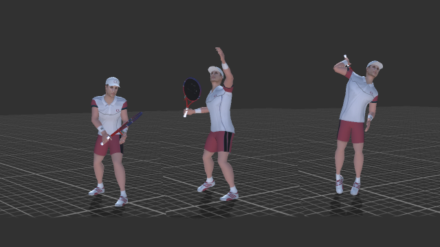 tennis animations and player 3D Model .c4d .max .obj .3ds .fbx .stl .blend 