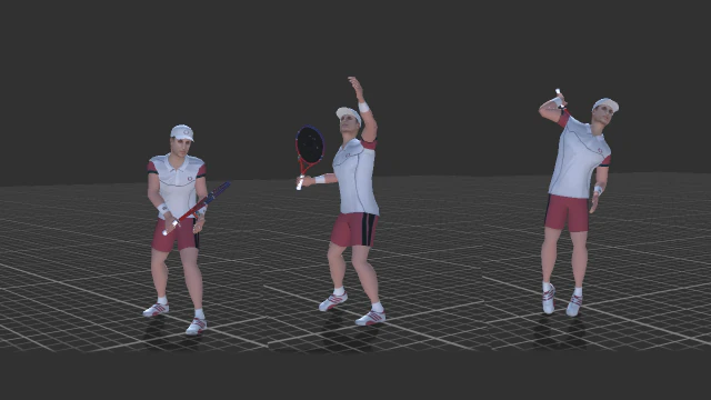 tennis animations and player 3D Model .c4d .max .obj .3ds .fbx .stl .blend 