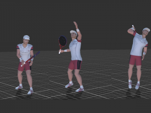 tennis animations and player 3D Assets