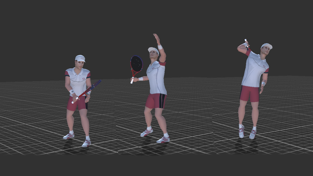 Player 3d model. Motion captured Soccer animations.