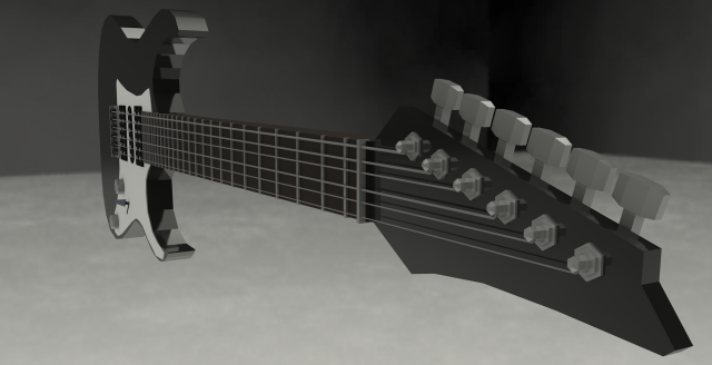 low poly electric guitar Model 3D .c4d .max .obj .3ds .fbx .stl .blend