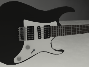 low poly electric guitar Model 3D