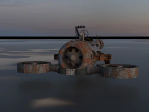 vecchia macchina aerea arrugginita Modello 3D