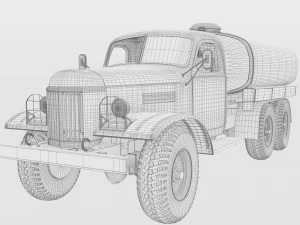 zil 157 fuel truck 3D Model