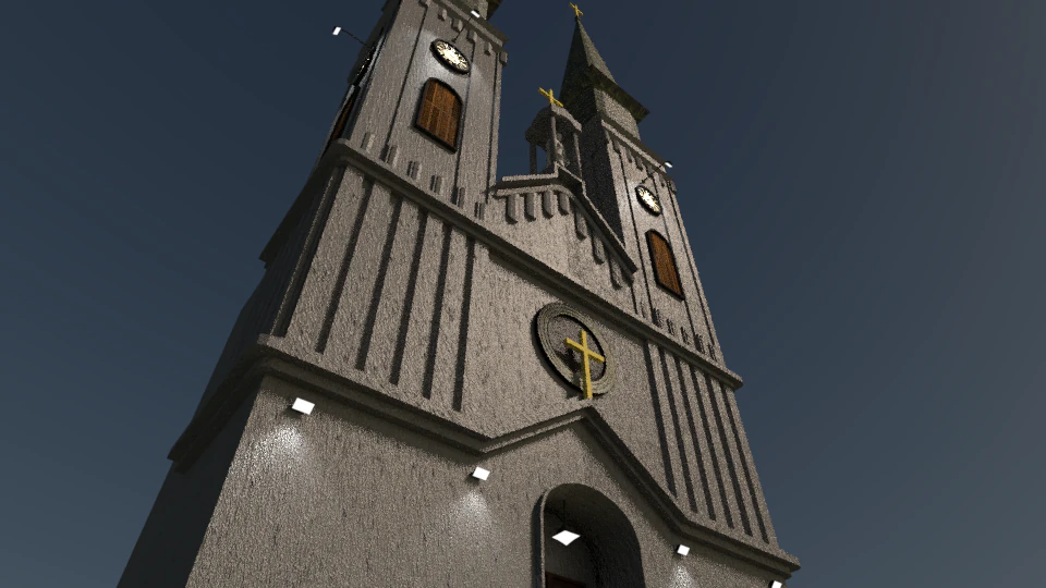 catholic church 3D Model .c4d .max .obj .3ds .fbx .stl .blend 