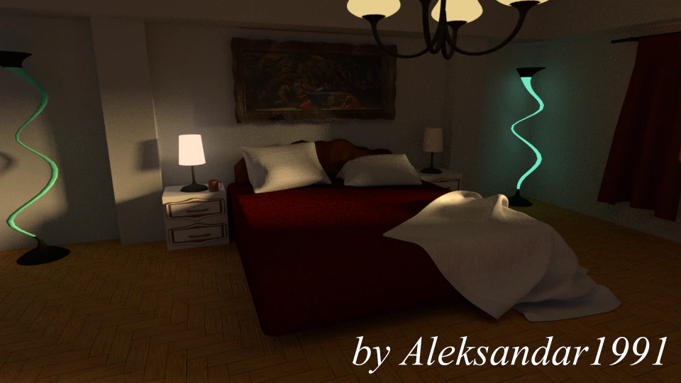 beautiful bedroom 3D Model .c4d .max .obj .3ds .fbx .stl .blend 