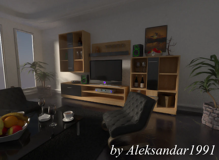 beautiful simple room 3D Model .c4d .max .obj .3ds .fbx .stl .blend 
