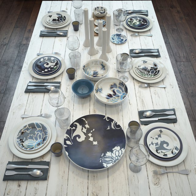 tableware 2 Model 3D .c4d .max .obj .3ds .fbx .stl .blend 