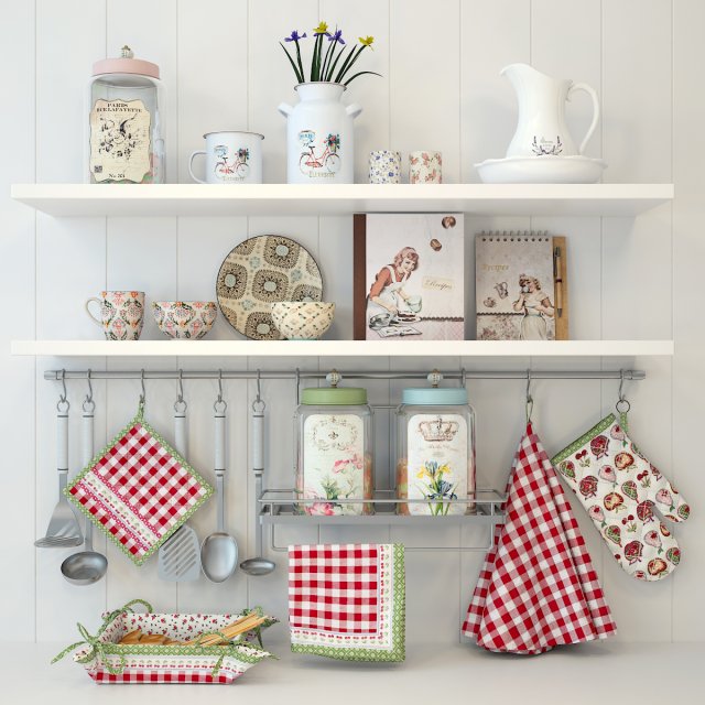 set for kitchen 1 3D 모델 .c4d .max .obj .3ds .fbx .stl .blend 