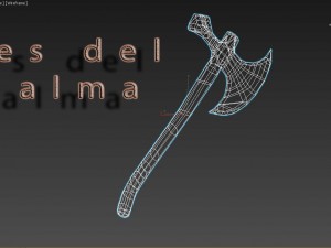 battle axe with hammer 3D Model