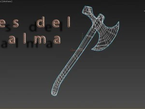 battle axe with hammer 3D Model