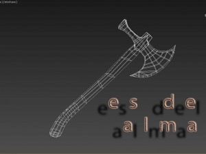 battle axe with hammer 3D Model