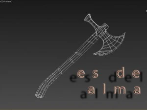 battle axe with hammer 3D Model