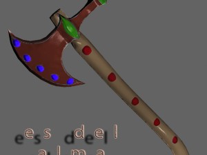 battle axe with hammer 3D Model
