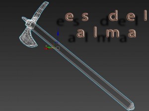 battle axe with peak Modello 3D