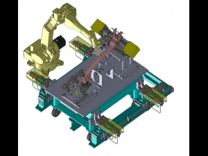 saldatura con sistema robotizzato con dispositivo dima Modello 3D