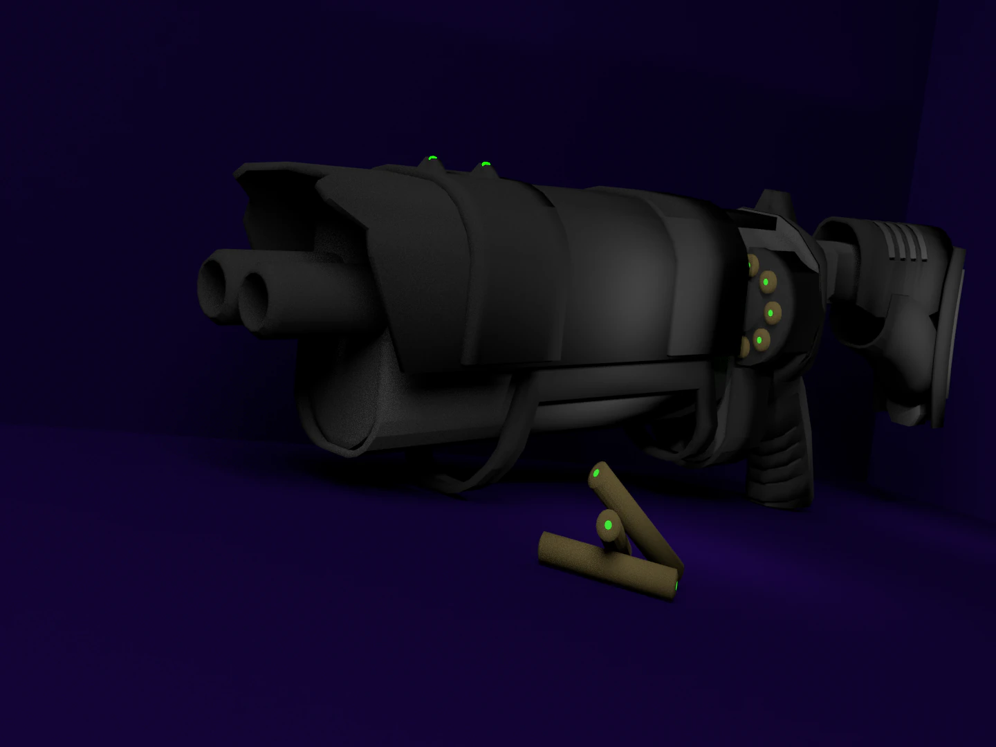 double-barreled raps-90 3D Model .c4d .max .obj .3ds .fbx .stl .blend 