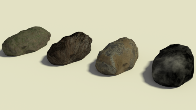 simple stone pack 01 3D 模型 .c4d .max .obj .3ds .fbx .stl .blend 