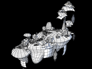 floating island 01 Modèle 3D