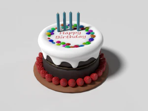 torta di compleanno Modello 3D